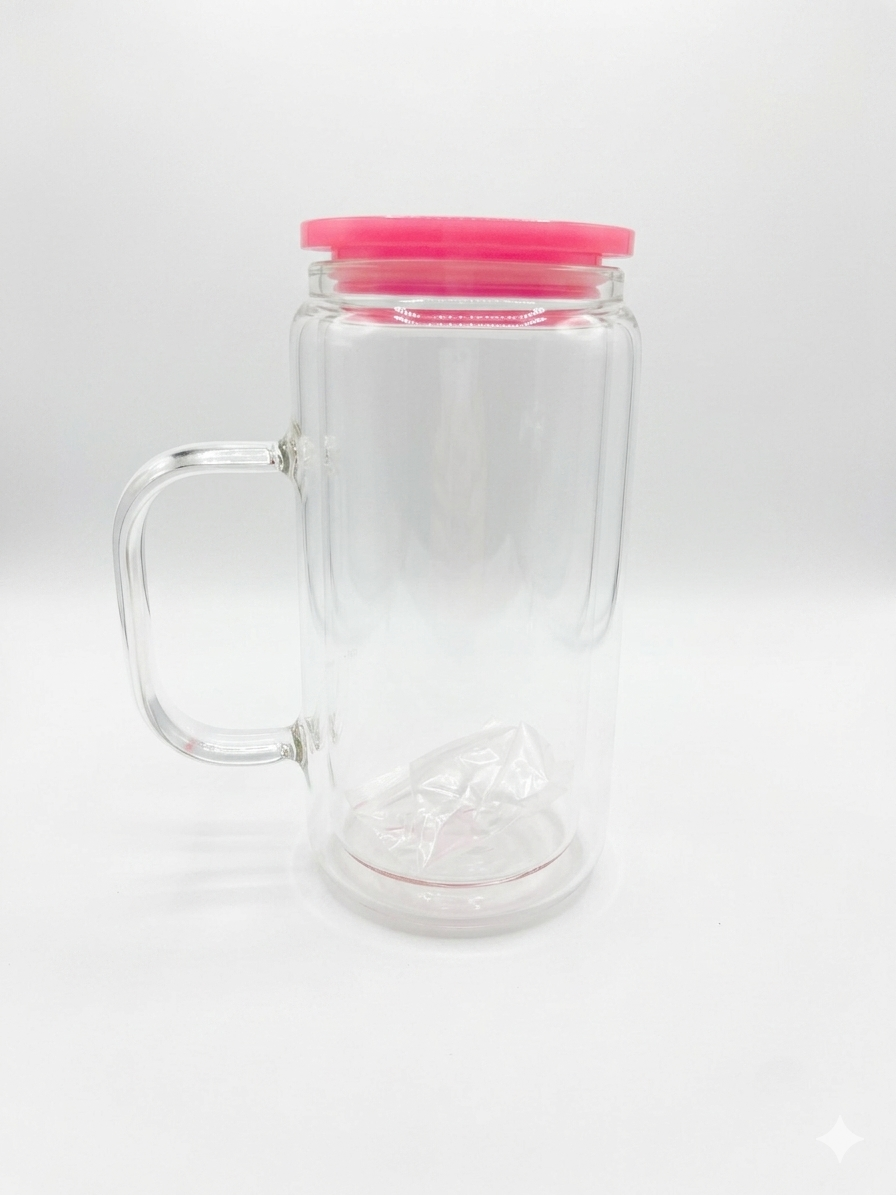 16oz Glass handle Snowglobe cups