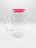 16oz Glass handle Snowglobe cups
