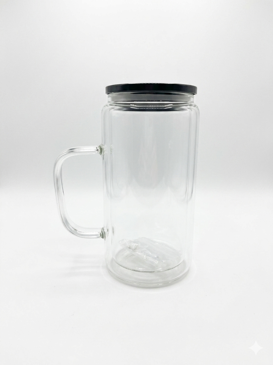 16oz Glass handle Snowglobe cups