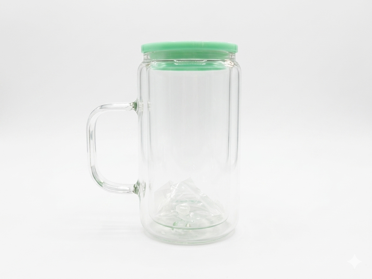 16oz Glass handle Snowglobe cups