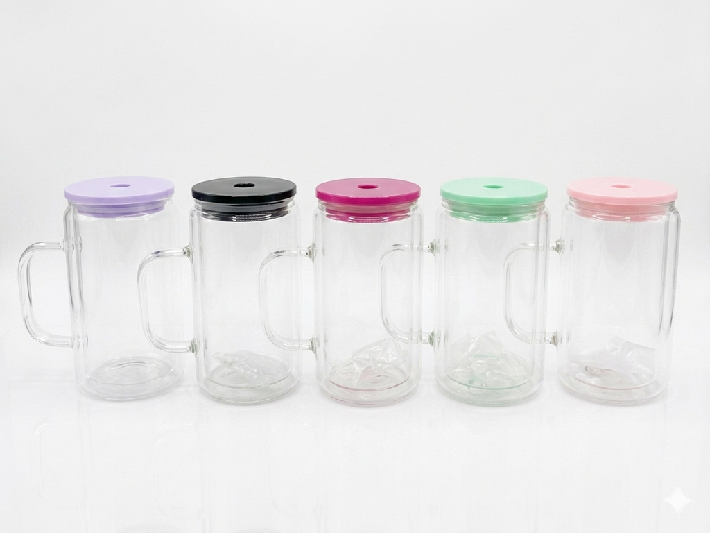 16oz Glass handle Snowglobe cups